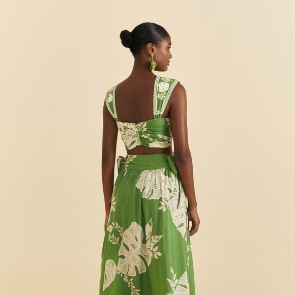 Farm Rio Green Lace Monsteras Crop Top - Picture 4 of 4